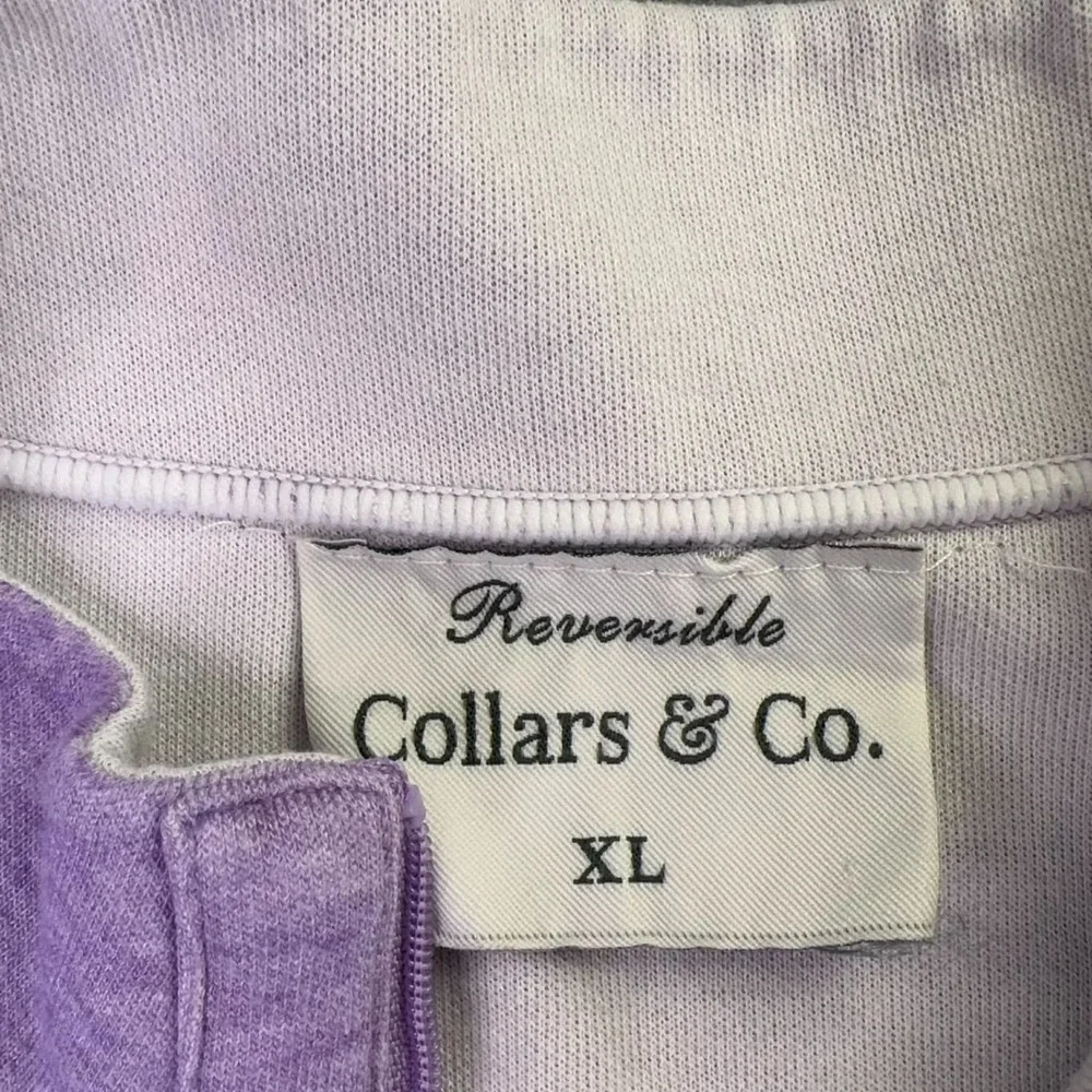 Collars & Co 1/4 Zip Sweater Men's Size XL Reversible Lavender Cream Golf Luxury